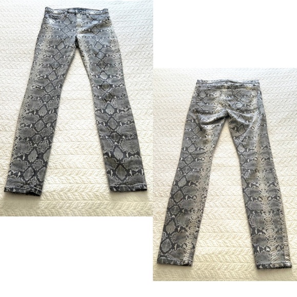 Like New Hudson Barbara High Waist Super Skinny Python Print Jean Size 25 - Picture 14 of 16